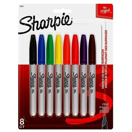 SHARPIE Permanent Marker, Fine LeadTip, Assorted LeadTip 30217